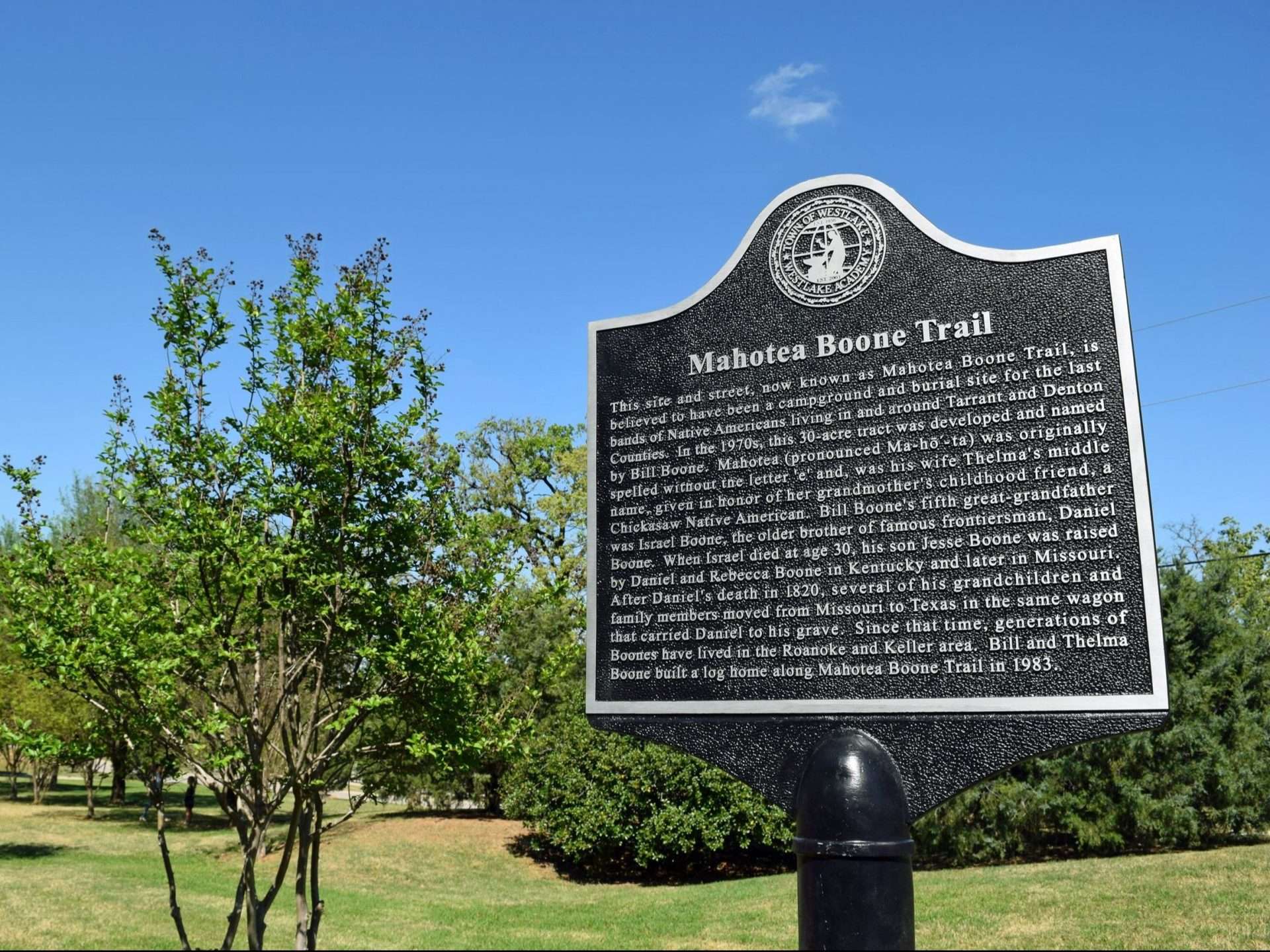 Mahotea Boone Trail Reflects Westlake’s Early History
