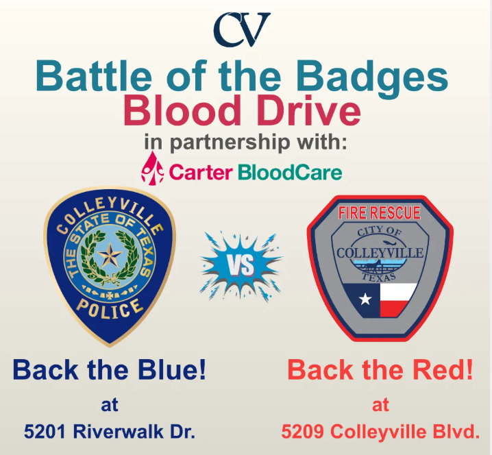 Colleyville to host Battle of the Badges Blood Drive in October