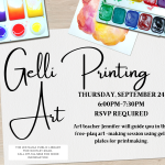 Watauga Public Library to Host Gelli Printing Art for Adults