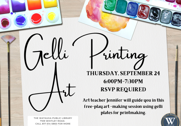 Watauga Public Library to Host Gelli Printing Art for Adults