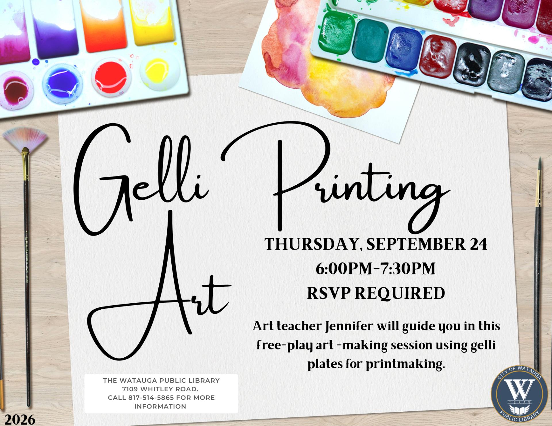 Watauga Public Library to Host Gelli Printing Art for Adults