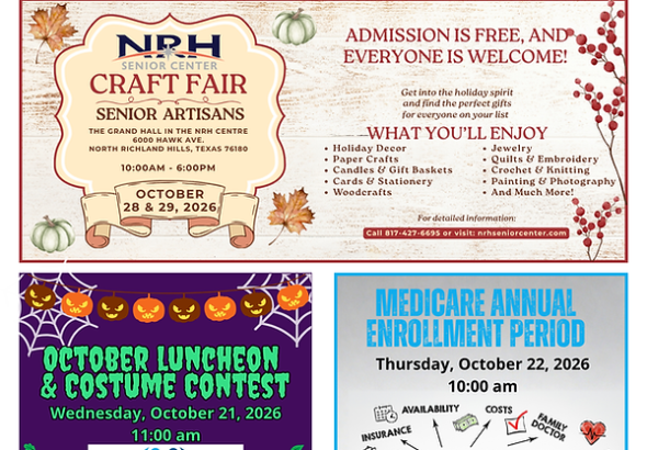 NRH Senior Center October newsletter features craft fair, trips and activities