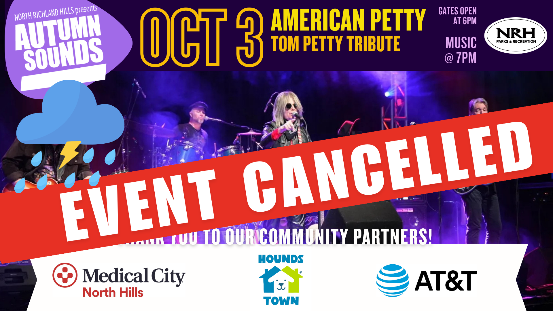NRH Autumn Sounds Concert Featuring American Petty Canceled