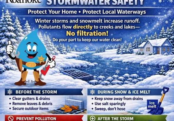 Roanoke Shares Winter Weather and Stormwater Safety Tips