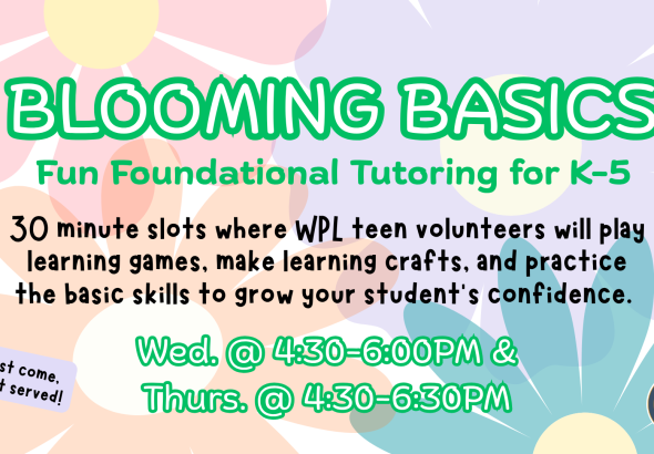 Watauga Library to Offer Blooming Basics Tutoring for K-5 Students
