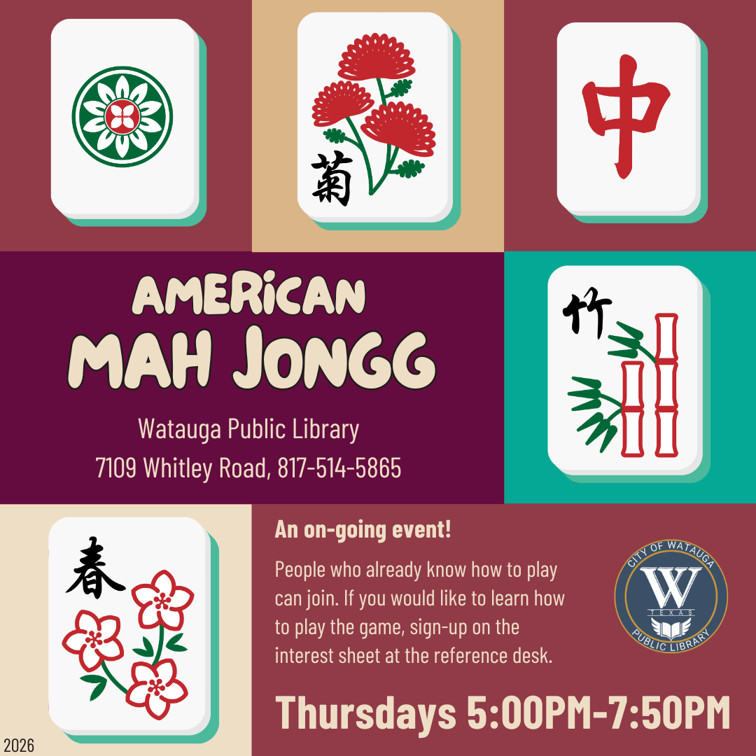 American Mah Jongg Free Play Set for Oct. 22 at Watauga Library